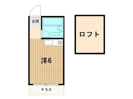 アレックス翼(1K/1階)の間取り写真