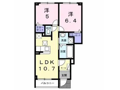 ジリエット(2LDK/1階)の間取り写真