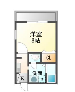 LAPIN JUN(1K/2階)の間取り写真