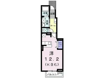 INTERFIELD(ワンルーム/1階)の間取り写真