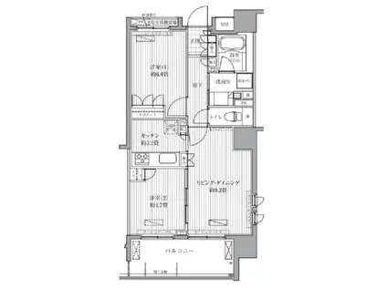 RAPPORT MS(2LDK/11階)の間取り写真