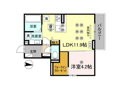 クランツ泉町(1LDK/1階)の間取り写真
