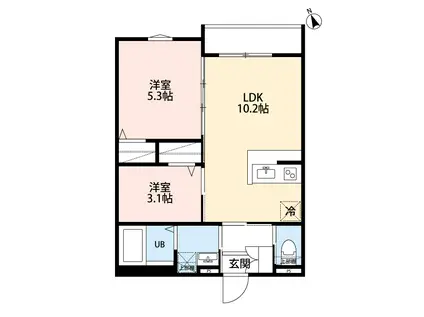 ロボット ホーム 相模原(2LDK/3階)の間取り写真