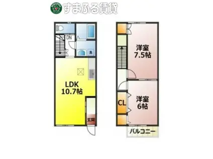 クラセードル碧南 A(2LDK/1階)の間取り写真