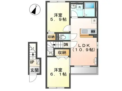 パークアベニュー(2LDK/2階)の間取り写真