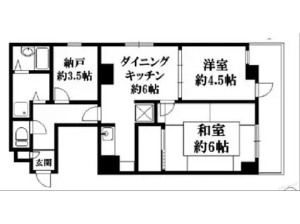 ハクベリー86(2SDK/4階)の間取り写真