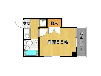 19メモリービル(1K/7階)の間取り写真