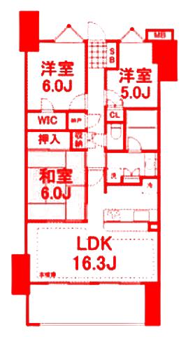 グランシティたまプラーザ I(3LDK/4階)の間取り写真