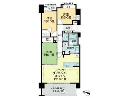 ライオンズ久米川 美彩の杜(3LDK/7階)の間取り写真