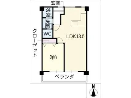 アイビーホーム(1LDK/1階)の間取り写真