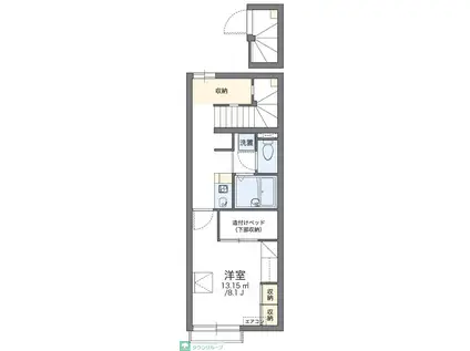 レオパレスリッチM(1K/2階)の間取り写真