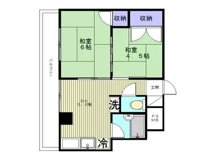 第27宮庭マンション(2LDK/7階)の間取り写真