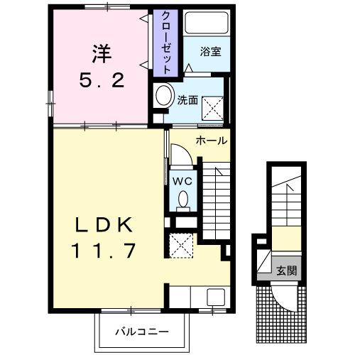 エスペラント ノーヴァ(1LDK/2階)の間取り写真