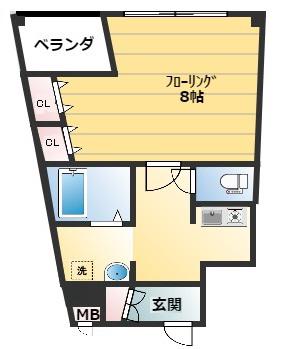 花りんご(1K/5階)の間取り写真
