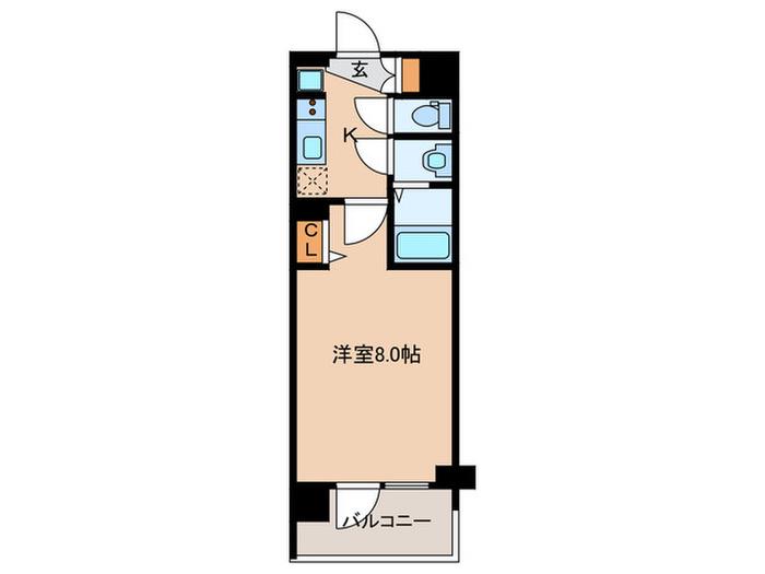 PLACZ MINAMIMORIMACHI(1K/8階)の間取り写真