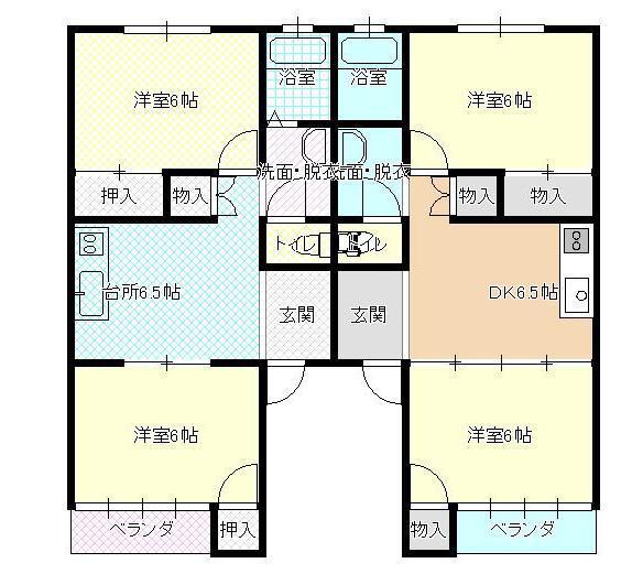 ベルゾーネ南館(2DK/2階)の間取り写真