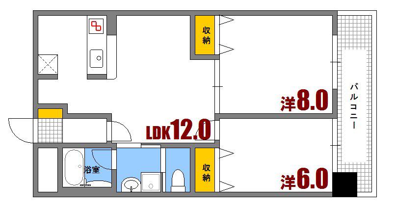 T-HOUSE(2LDK/3階)の間取り写真