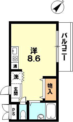 前田マンション(ワンルーム/1階)の間取り写真
