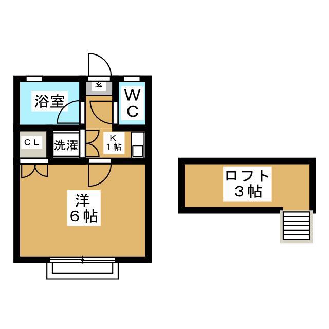 サンビーム武蔵境(1K/2階)の間取り写真