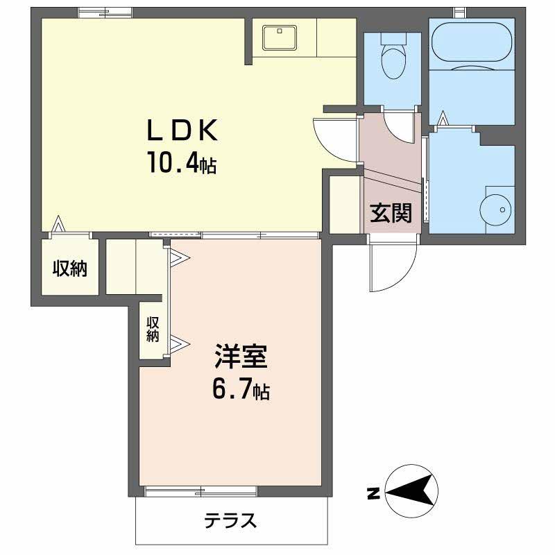 シャーメゾンゼフィー(1LDK/1階)の間取り写真