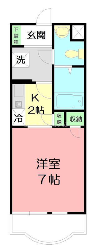ヴィスタリア湘南(1K/2階)の間取り写真