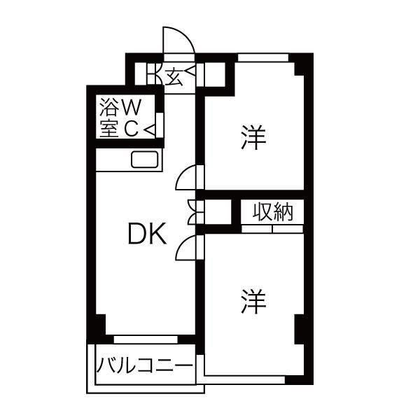 ジュエリー杉並(2DK/2階)の間取り写真
