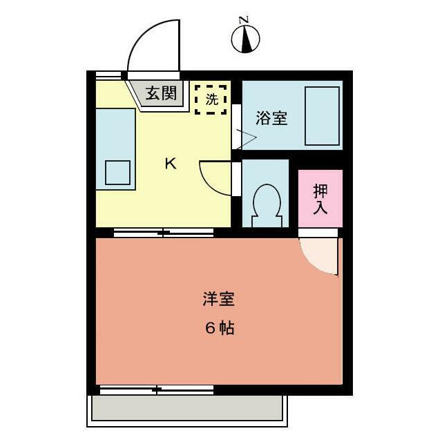 コーポいたがき(1K/1階)の間取り写真