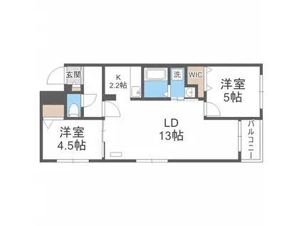 ブランシャールSH大通(2LDK/1階)の間取り写真