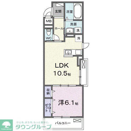 ブライトリーフ(1LDK/3階)の間取り写真