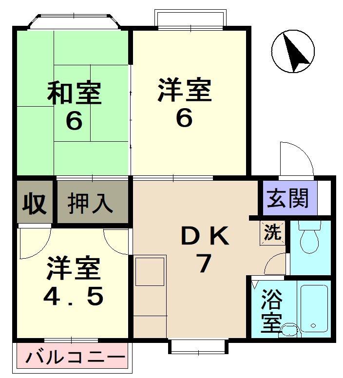 パストラールE(3DK/2階)の間取り写真