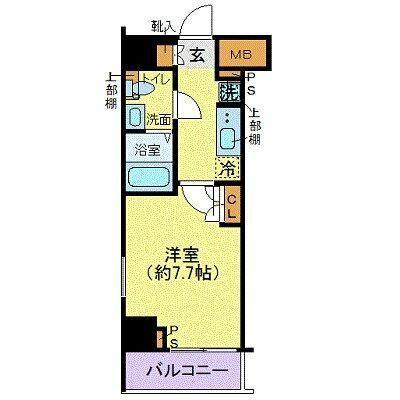 ジェノヴィア東日本橋駅前グリーンヴェール(1K/3階)の間取り写真