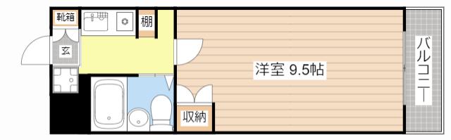 サンレジデンス玉川(1K/1階)の間取り写真