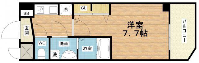 S-RESIDENCE堺筋本町UNO(1K/7階)の間取り写真