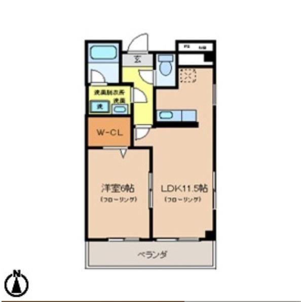 プリステージュ(1LDK/5階)の間取り写真