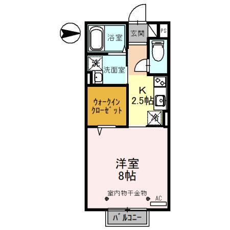 INFINITY G(1K/2階)の間取り写真