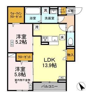 CLASSEUM連坊I(2LDK/3階)の間取り写真