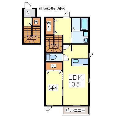 ボヌールハウス(1LDK/2階)の間取り写真