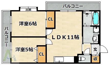 マックコート(2LDK/2階)の間取り写真