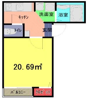 レガーロ日進(1K/1階)の間取り写真