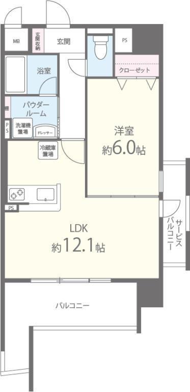 ART PENSION 高井田(1LDK/7階)の間取り写真