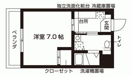 アトリエB4(1K/2階)の間取り写真