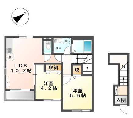 アグライア(2LDK/2階)の間取り写真