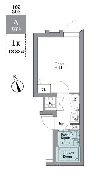 LEGALAND恵比寿ANNEX(1K/3階)の間取り写真