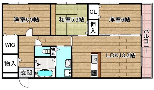 レクエルド藤(3LDK/2階)の間取り写真