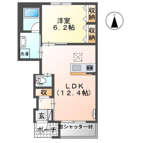 アルバ・サーノ(1LDK/1階)の間取り写真