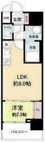 セレニテ日本橋ミラク(1LDK/8階)の間取り写真