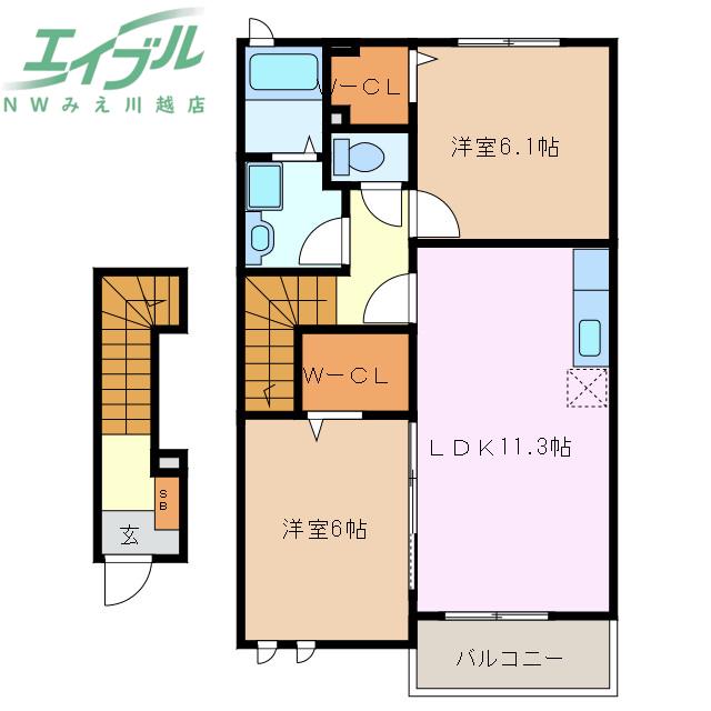 フォレストヒルアネックス(2LDK/2階)の間取り写真