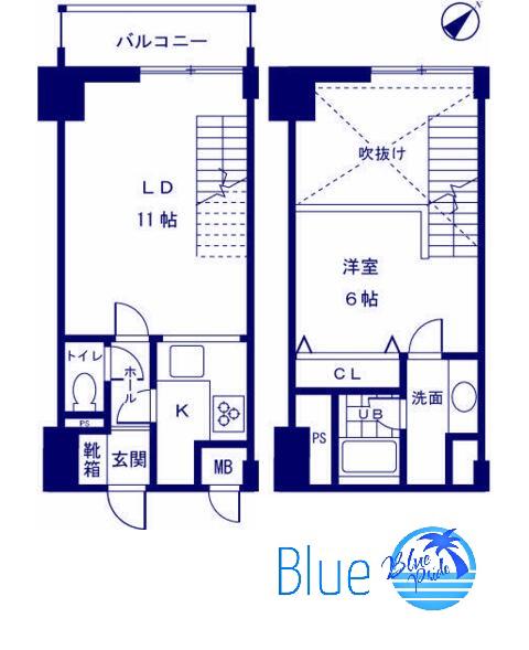 ベイサイドハウス(1LDK/6階)の間取り写真