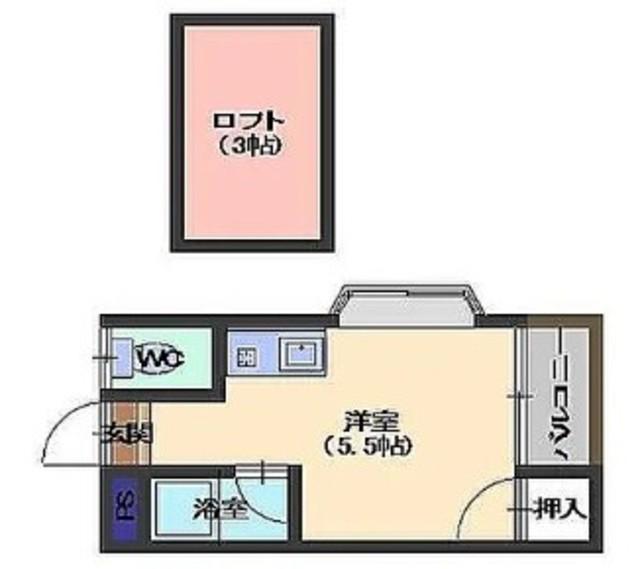 ソフィー21大谷(ワンルーム/2階)の間取り写真