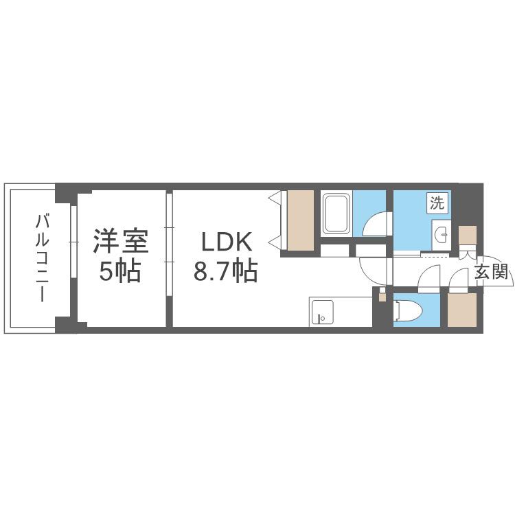 ESTAGEO関目高殿(1LDK/4階)の間取り写真